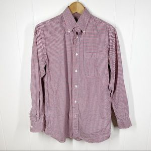 Coast Pawleys Island Red White and Blue Gingham Button Down Shirt Small